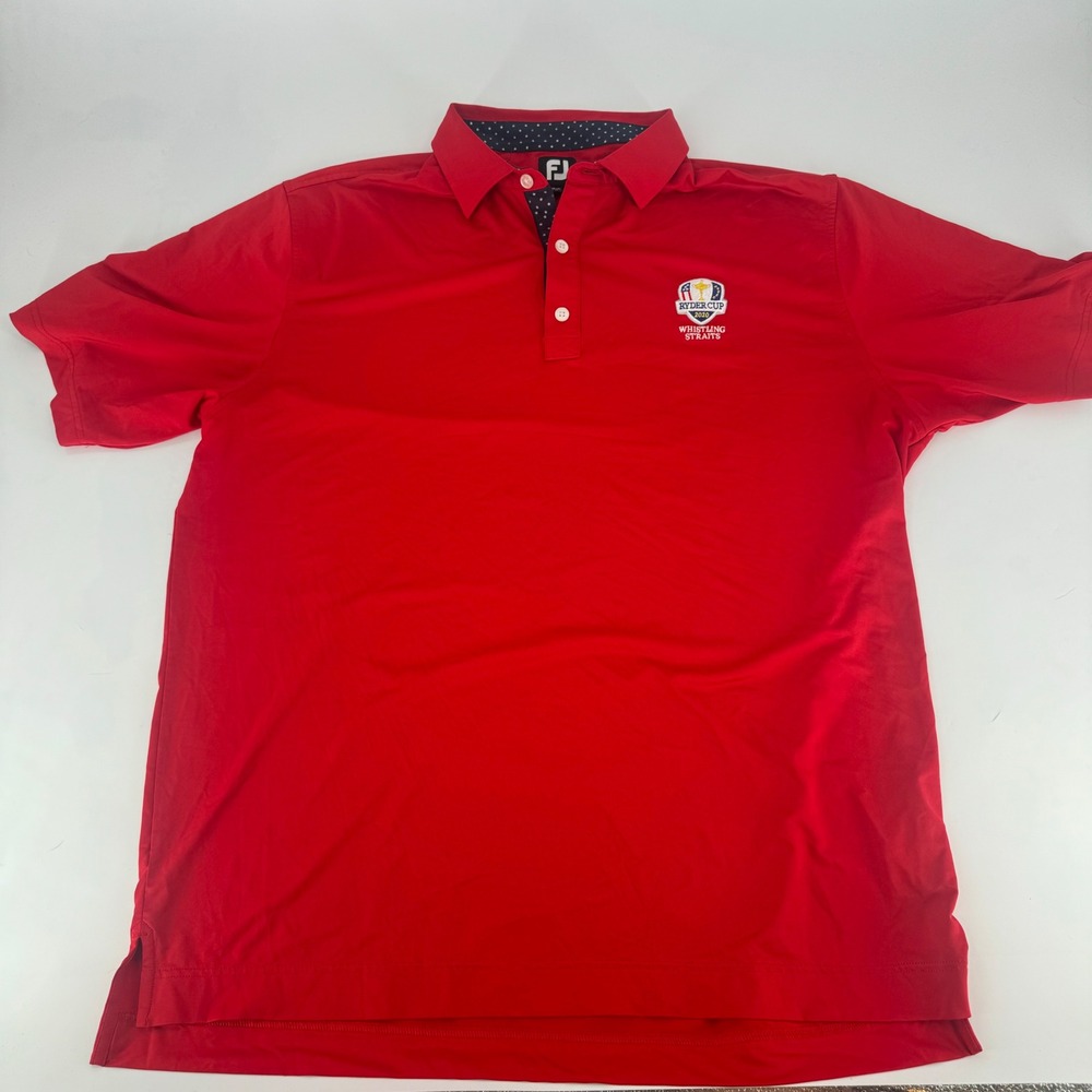 FootJoy Ryder Cup 2020 Whistling Straits Red Golf Polo Shirt Mens XL